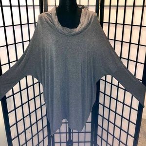 Stretchy Gray Cow Neck Top.  Great Condition!  Size - 1XL